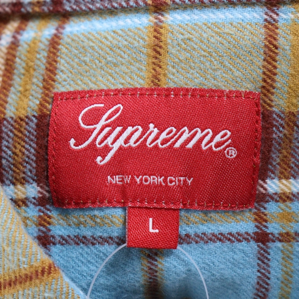 SUPREME(シュプリーム) 22AW Plaid Flannel Shirt プレイド フランネル 長袖チェックシャツ ブルー/ブラウン