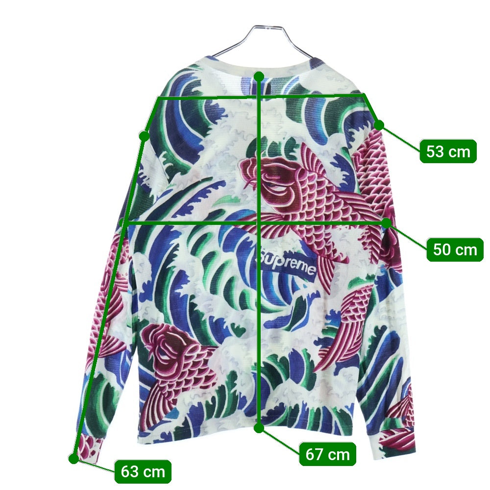 SUPREME(シュプリーム) 20SS Waves L/S Top 和柄 長袖 サーマル ニットカットソー マルチ