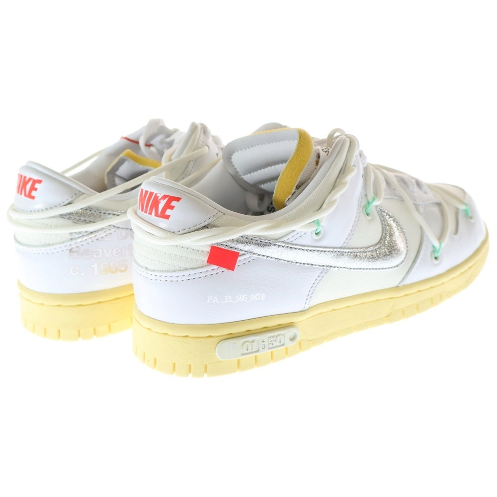 NIKE(ナイキ) ×OFF-WHITE DUNK LOW 1 OF 50 オフホワイト ダンクロー 1オブ50 ローカットスニーカー ホワイト US8.5/26.5cm DM1602-127