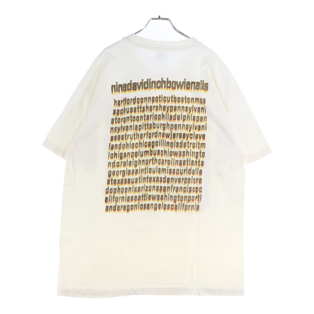 VINTAGE(ヴィンテージ) 90s VINTAGE NINE INCH NAILS DAVID BOWIE TOUR 1995 Hanes ナインインチネイルズ デヴィッドボウイ ツアー プリント クルーネック半袖Tシャツ ホワイト
