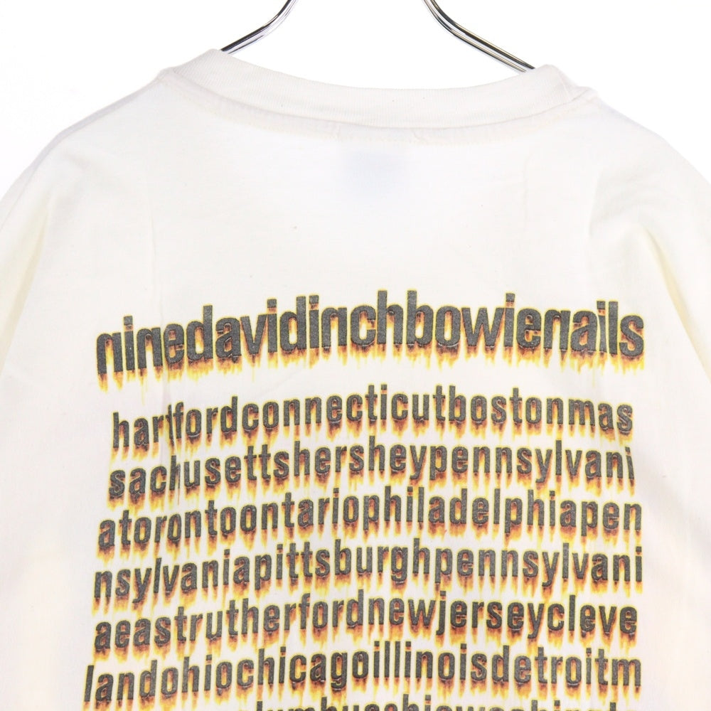 VINTAGE(ヴィンテージ) 90s VINTAGE NINE INCH NAILS DAVID BOWIE TOUR 1995 Hanes ナインインチネイルズ デヴィッドボウイ ツアー プリント クルーネック半袖Tシャツ ホワイト