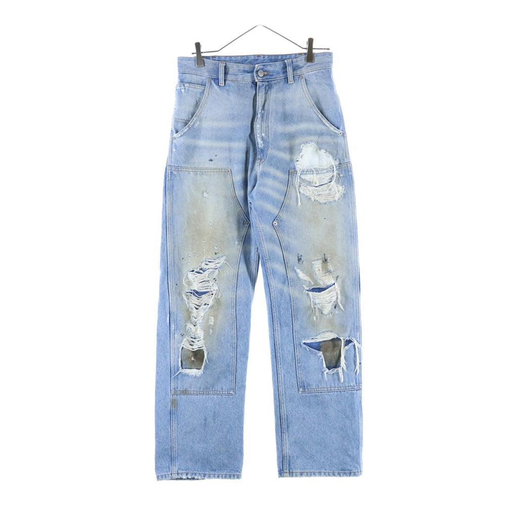 MM6 Maison Margiela(エムエムシックスメゾンマルジェラ) PANTS 5 POCKETS ダメージ加工 デニムパンツ インディゴ SH2LA0017
