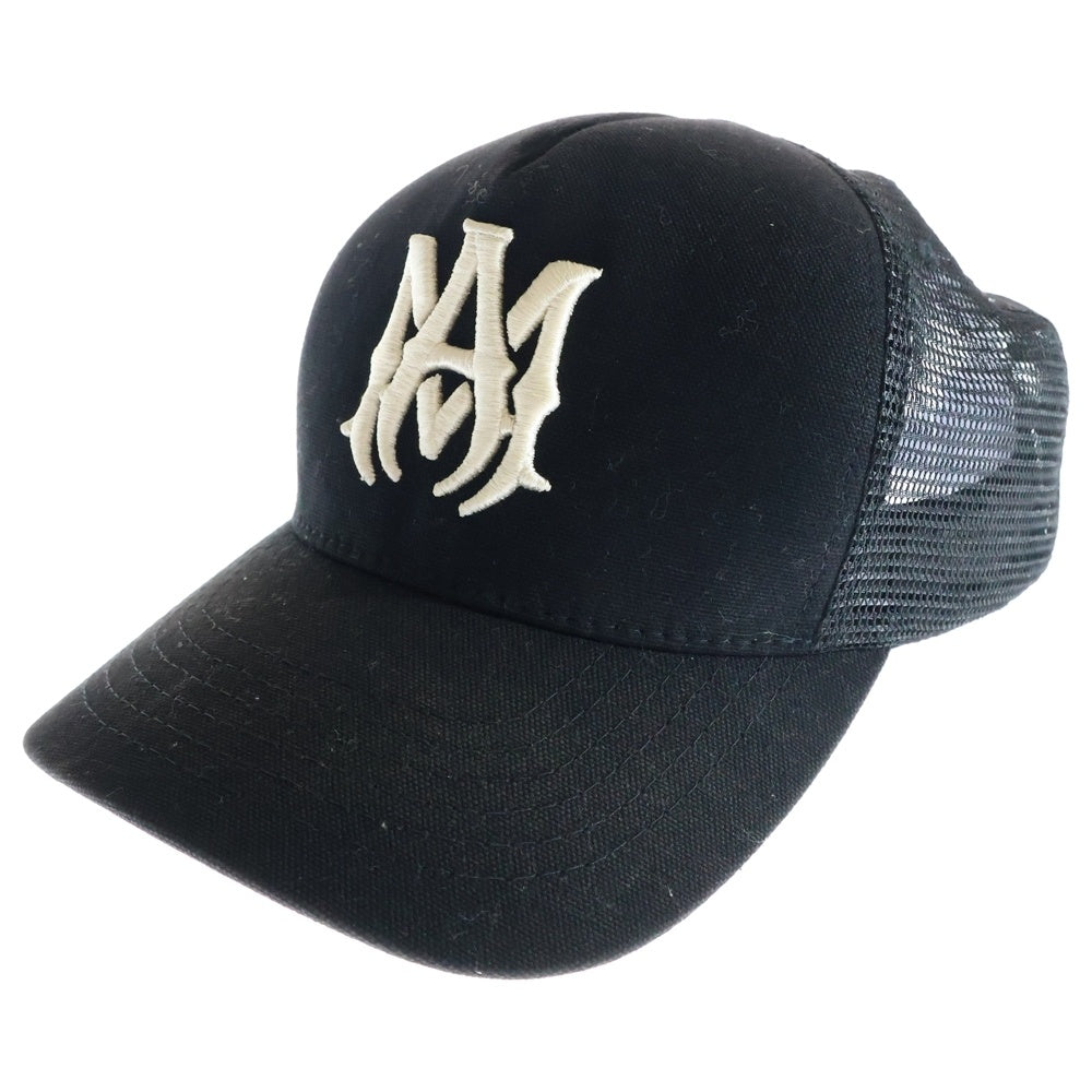 AMIRI(アミリ) MA LOGO TRUCKER ロゴ刺繍 トラッカー メッシュキャップ ブラック XMAH009