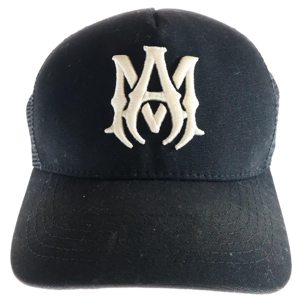 AMIRI(アミリ) MA LOGO TRUCKER ロゴ刺繍 トラッカー メッシュキャップ ブラック XMAH009