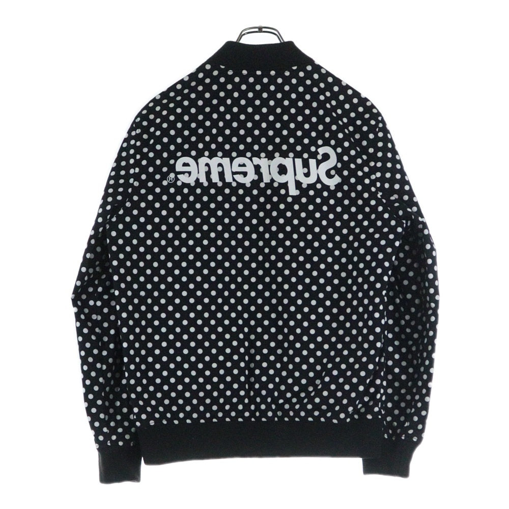 SUPREME(シュプリーム) 14SS × COMME des GARCONS SHIRT Reversible Varsity Baseball Jacket ×コムデギャルソンシャツ リバーシブル バーシティ ジャケット ブラック/ホワイト
