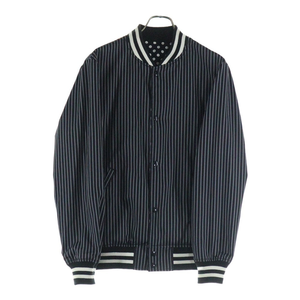 SUPREME(シュプリーム) 14SS × COMME des GARCONS SHIRT Reversible Varsity Baseball Jacket ×コムデギャルソンシャツ リバーシブル バーシティ ジャケット ブラック/ホワイト