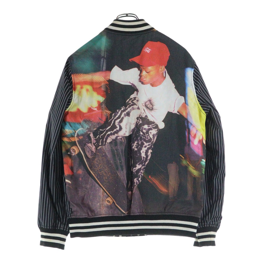 SUPREME(シュプリーム) 14SS × COMME des GARCONS SHIRT Reversible Varsity Baseball Jacket ×コムデギャルソンシャツ リバーシブル バーシティ ジャケット ブラック/ホワイト