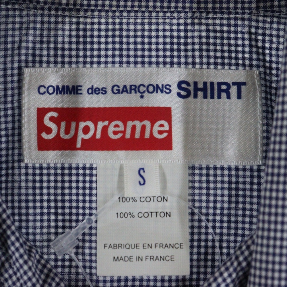 SUPREME(シュプリーム) 13SS×COMME des GARCONS SHIRT Gusset Shirt コムデギャルソン ガゼット ボタンダウン ギンガムチェック 長袖シャツ ホワイト/ブルー S1SS13