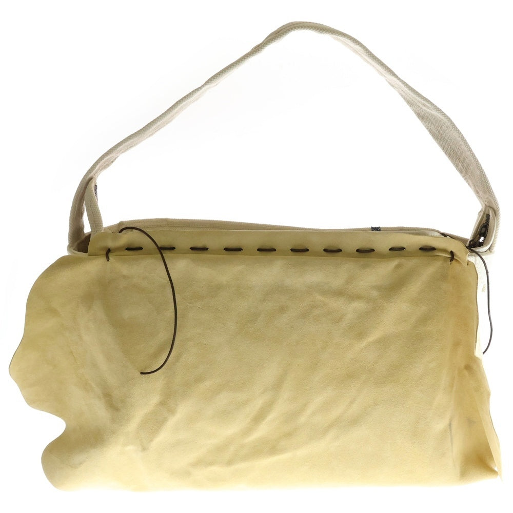 VISVIM(ヴィスヴィム) 23SS ICT UT SATCHEL L 0223903003003 サッチェル レザー キャンバス ショルダー バッグ アイボリー