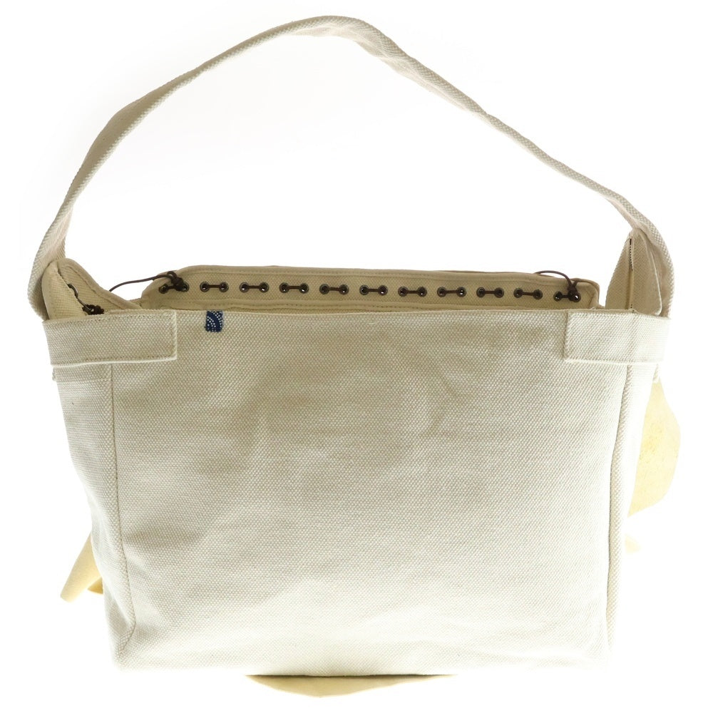 VISVIM(ヴィスヴィム) 23SS ICT UT SATCHEL L 0223903003003 サッチェル レザー キャンバス ショルダー バッグ アイボリー