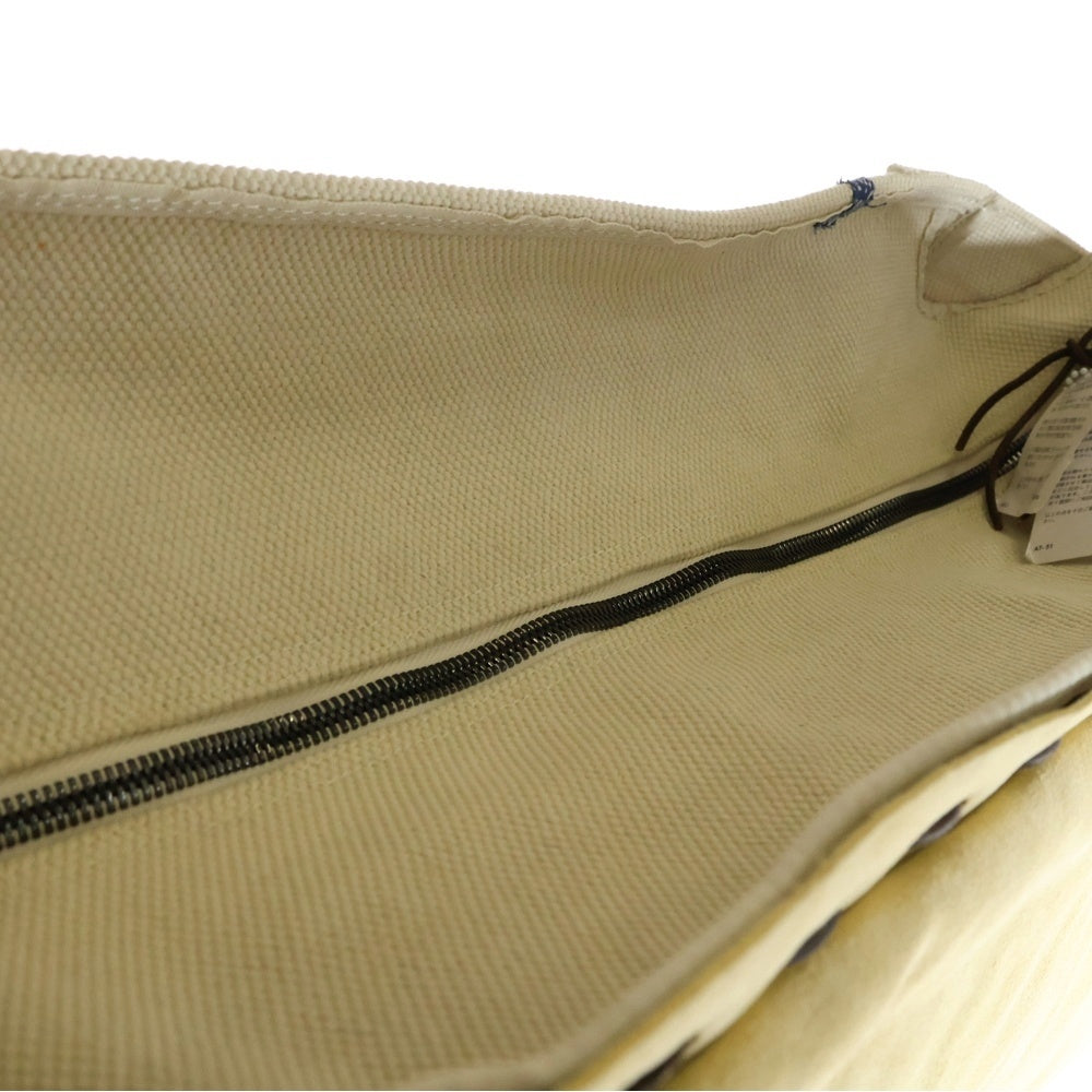 VISVIM(ヴィスヴィム) 23SS ICT UT SATCHEL L 0223903003003 サッチェル レザー キャンバス ショルダー バッグ アイボリー