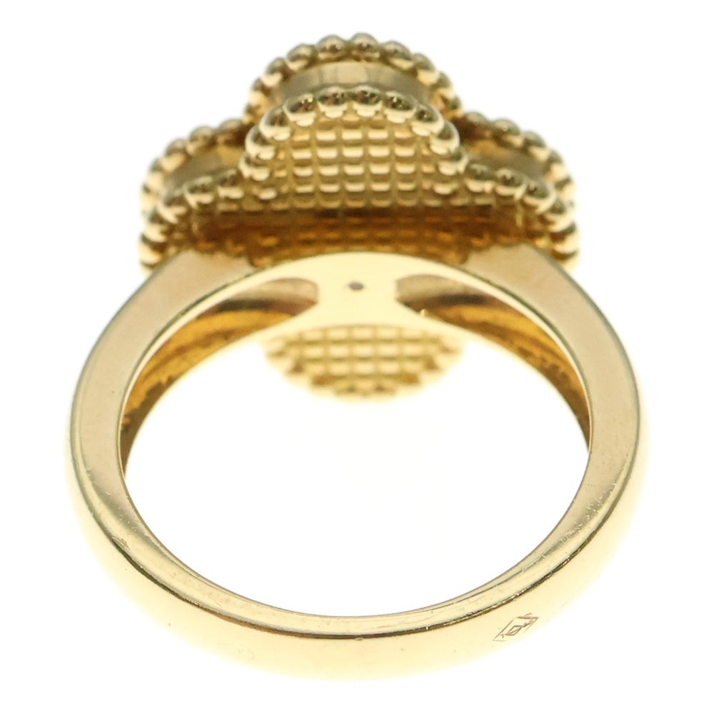 Van Cleef & Arpels(ヴァンクリーフアンドアーペル) ヴィンテージアルハンブラ オニキス 1Pダイヤリング Au750YG 6.8g