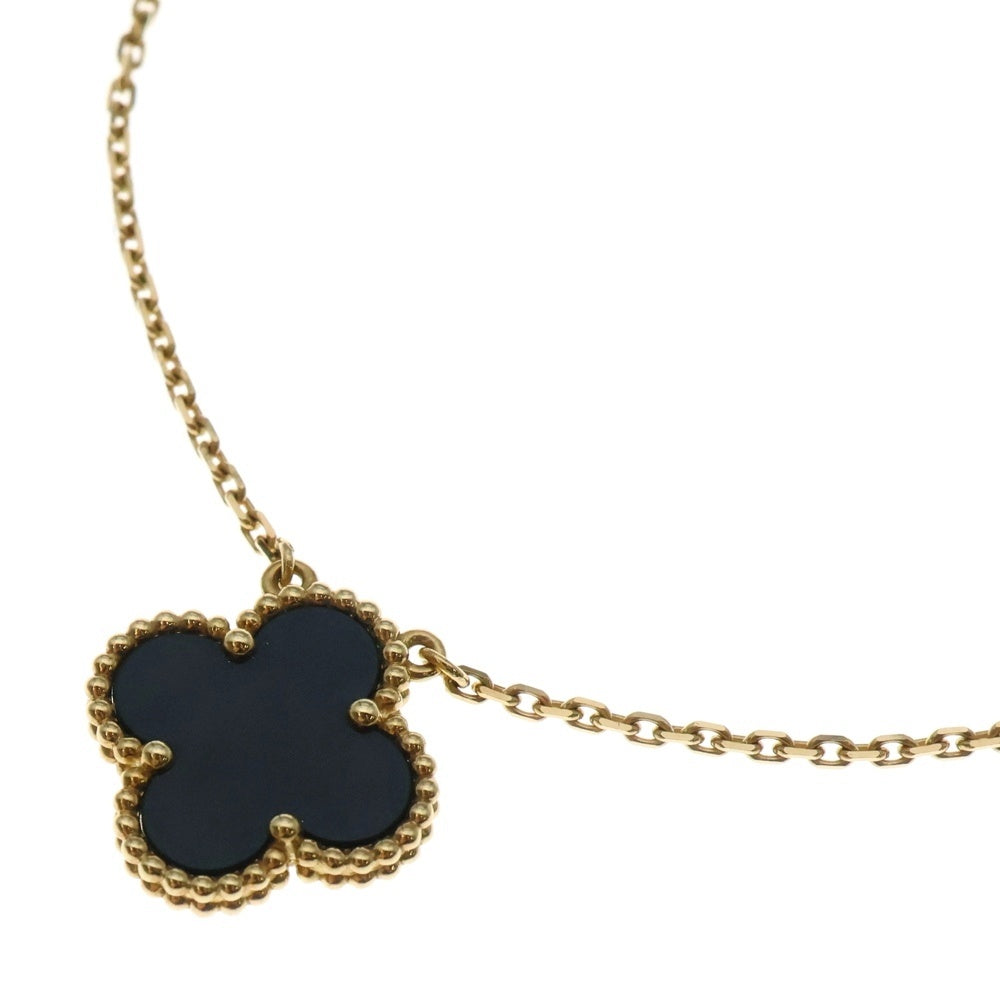 Van Cleef & Arpels(ヴァンクリーフアンドアーペル) ヴィンテージアルハンブラ オニキス ネックレス Au750YG 5.4G