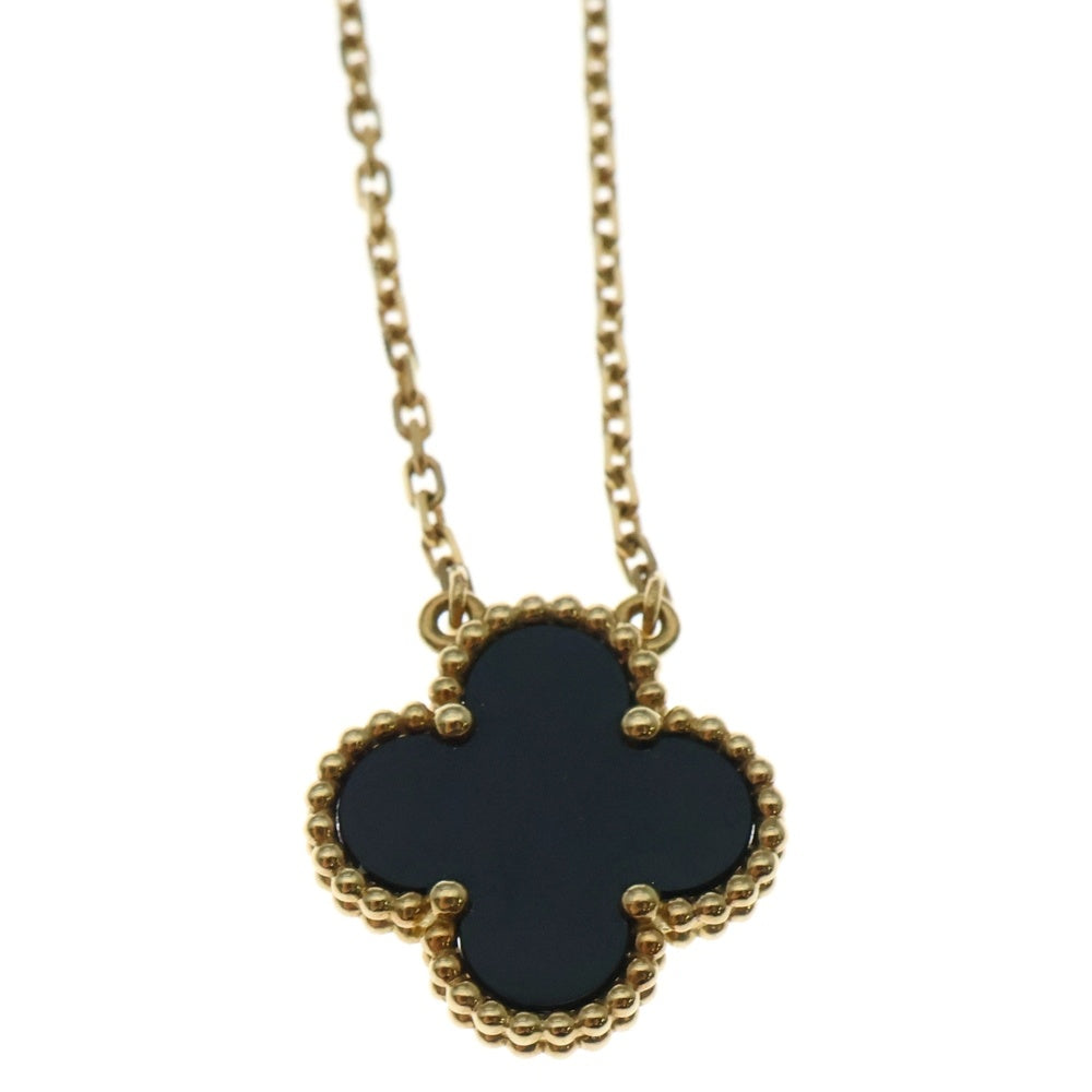 Van Cleef & Arpels(ヴァンクリーフアンドアーペル) ヴィンテージアルハンブラ オニキス ネックレス Au750YG 5.4G