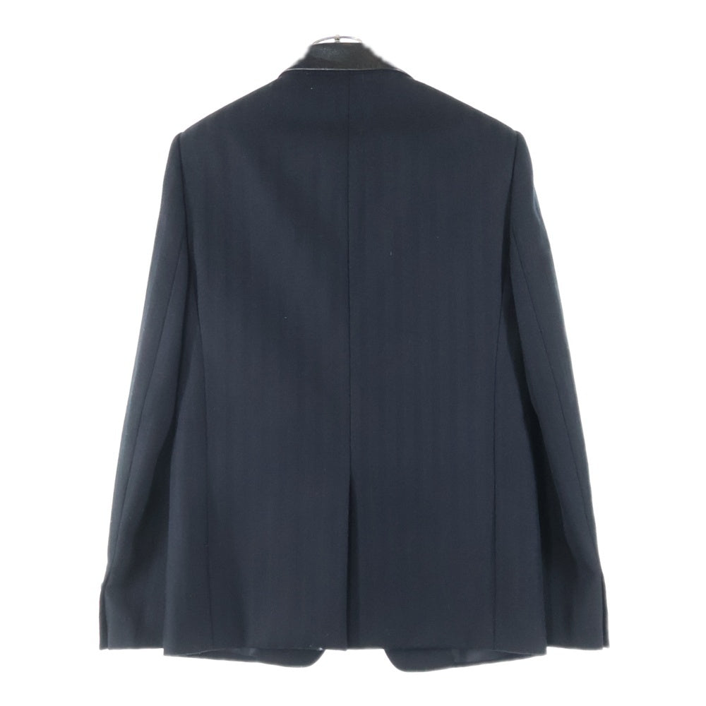 SAINT LAURENT PARIS(サンローランパリ) レザーラペル ストライプ 1Bテーラードジャケット ブラック 658389 Y1D27