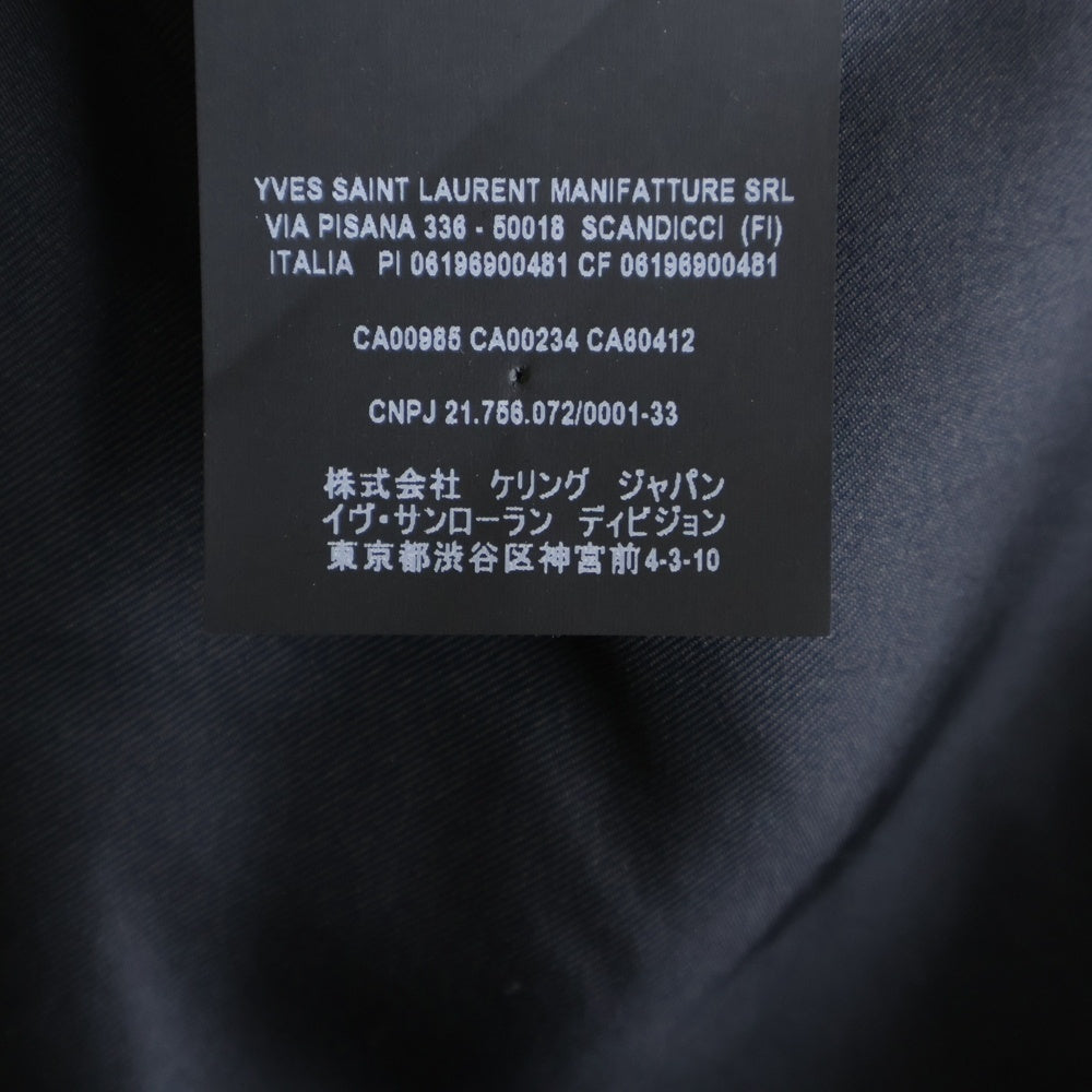 SAINT LAURENT PARIS(サンローランパリ) レザーラペル ストライプ 1Bテーラードジャケット ブラック 658389 Y1D27