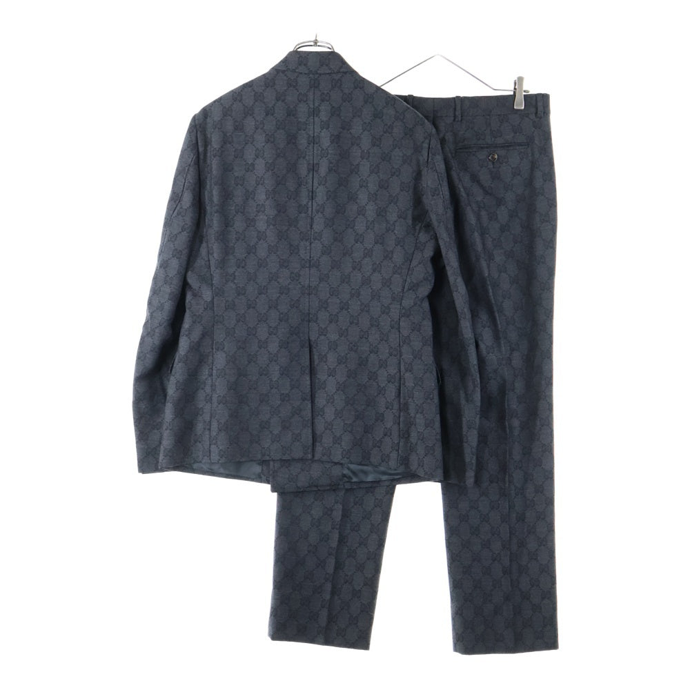 GUCCI(グッチ) GGモノグラムウールジャカード ダブルブレストテーラード ジャケット セットアップスーツ 721170 ZAKF8 ブラック