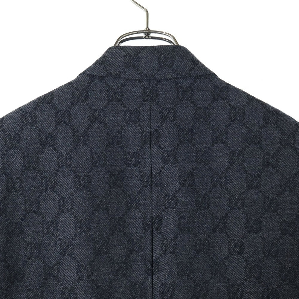 GUCCI(グッチ) GGモノグラムウールジャカード ダブルブレストテーラード ジャケット セットアップスーツ 721170 ZAKF8 ブラック