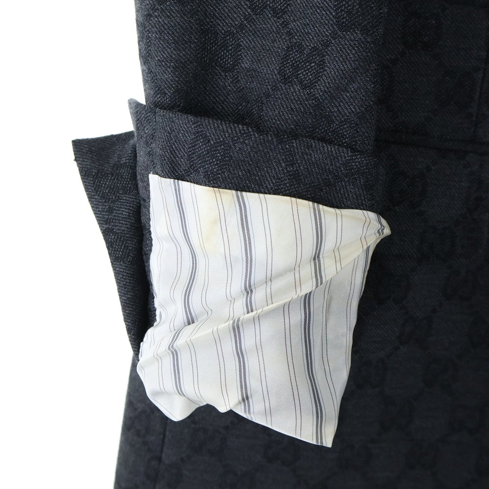 GUCCI(グッチ) GGモノグラムウールジャカード ダブルブレストテーラード ジャケット セットアップスーツ 721170 ZAKF8 ブラック