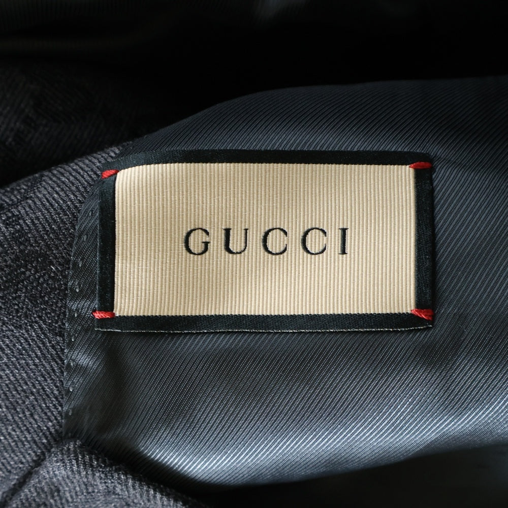 GUCCI(グッチ) GGモノグラムウールジャカード ダブルブレストテーラード ジャケット セットアップスーツ 721170 ZAKF8 ブラック