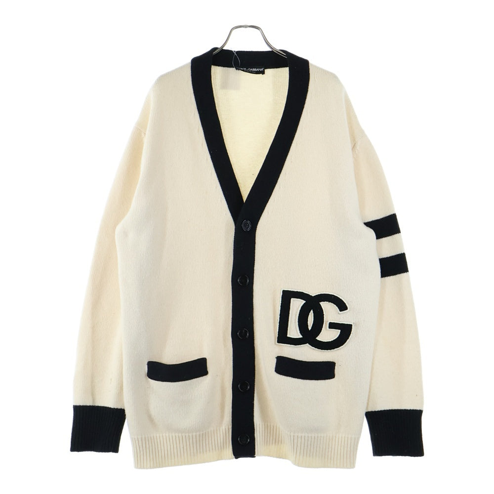 DOLCE & GABBANA(ドルチェアンドガッバーナ) ロゴプリントウールカーディガン GXK45Z ホワイト