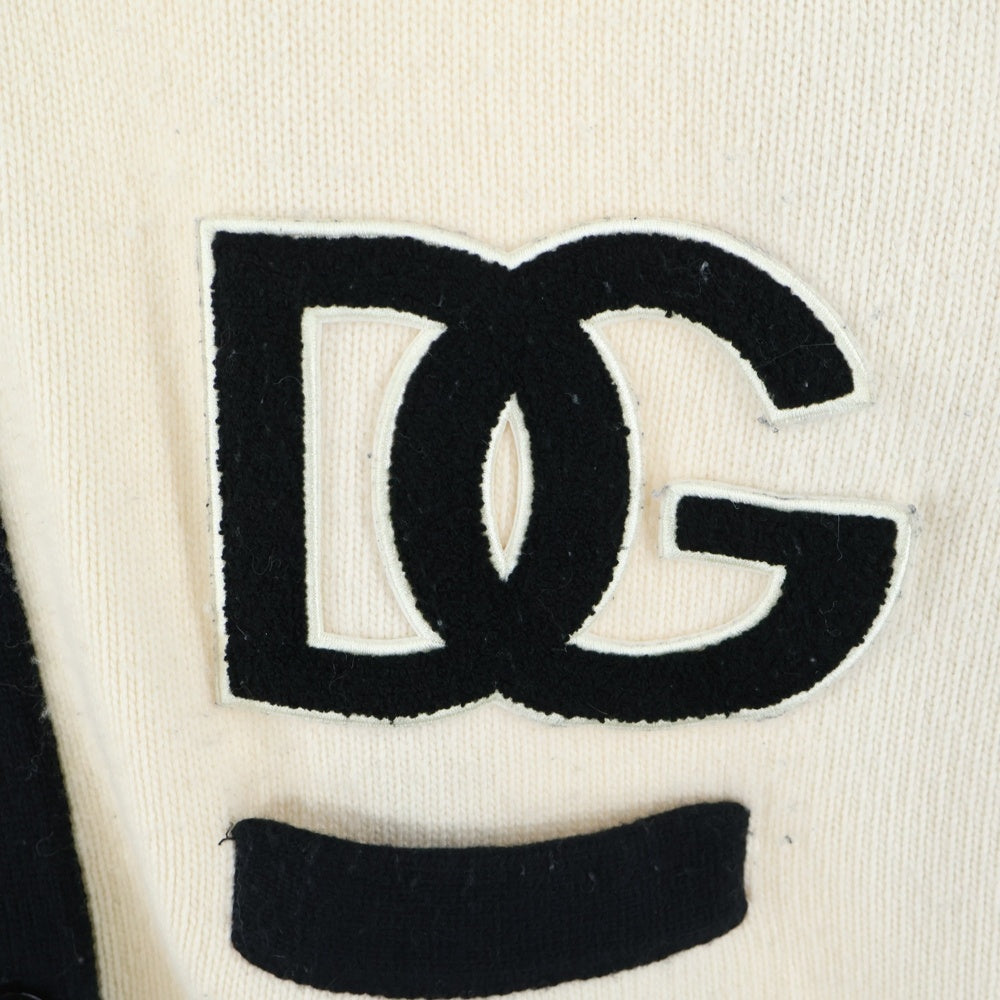 DOLCE & GABBANA(ドルチェアンドガッバーナ) ロゴプリントウールカーディガン GXK45Z ホワイト