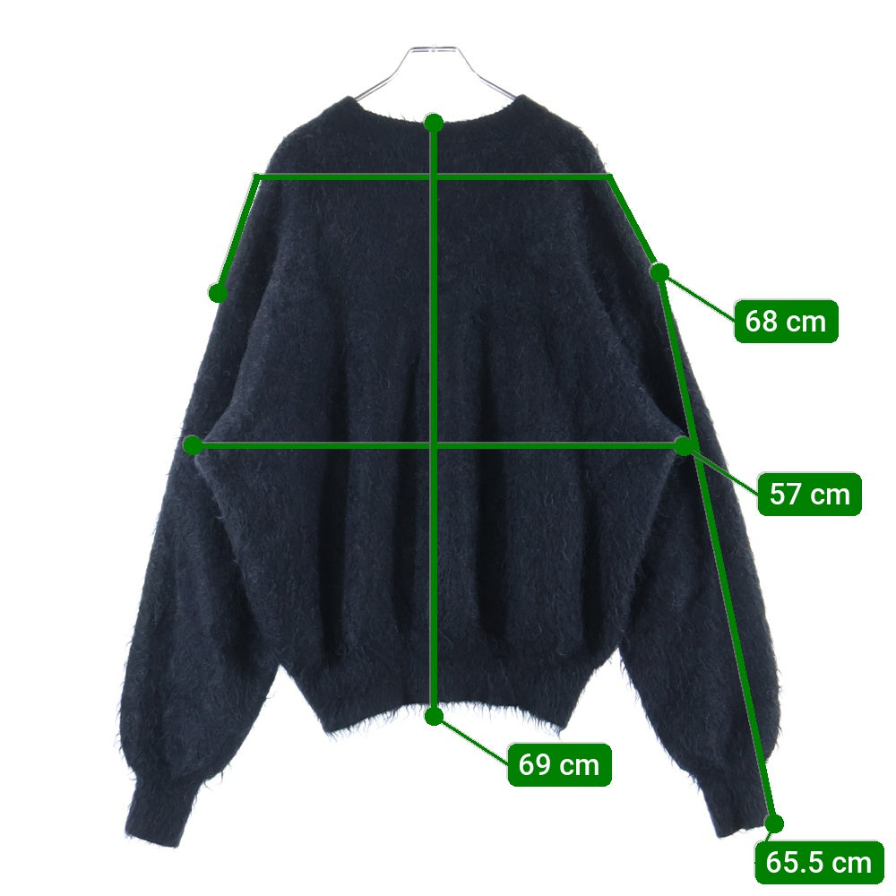 SAINT MICHAEL(セントマイケル) 23AW CREW NECK KNIT フロントロゴ モヘアニット セーター ブラック SM-A23-0000-042