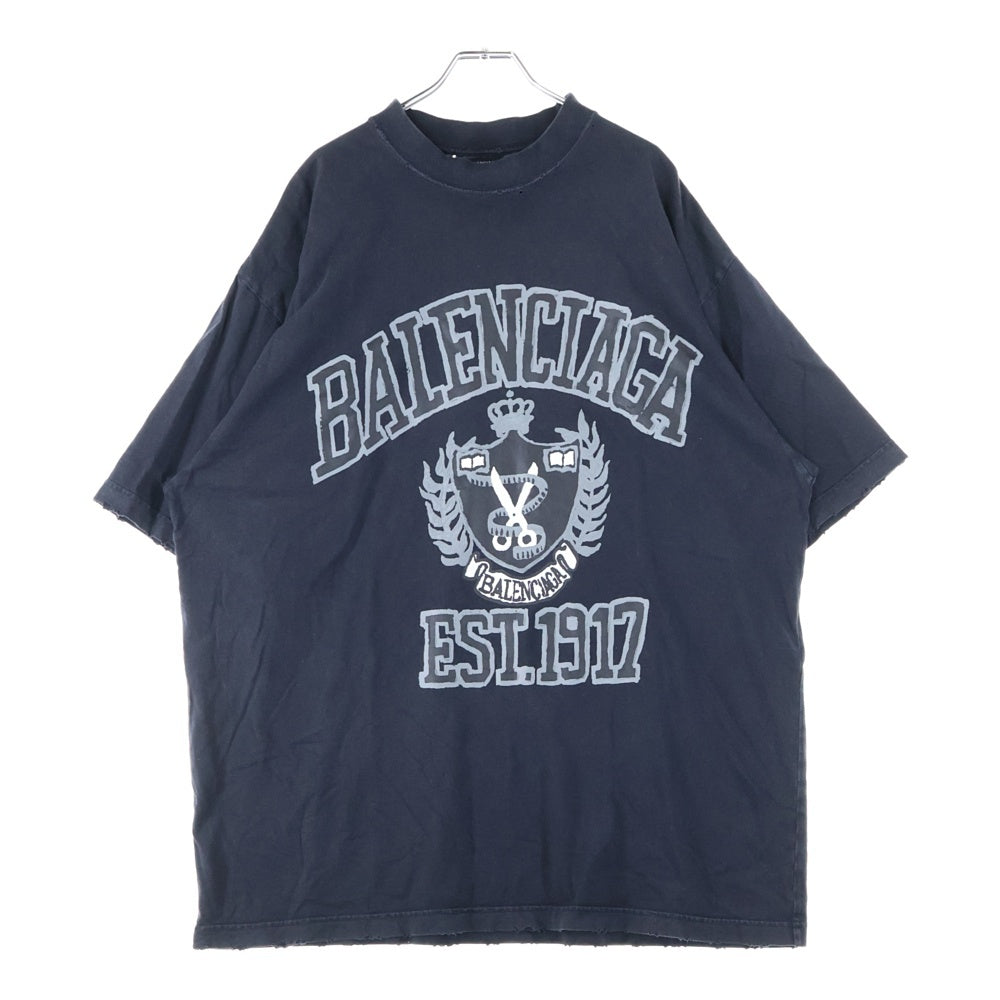 BALENCIAGA(バレンシアガ) 23SS DIY College T-Shirt カレッジロゴプリント 半袖 Tシャツ 739784 TOVK1 ブラック