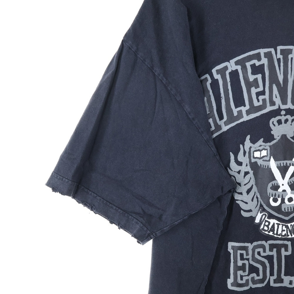 BALENCIAGA(バレンシアガ) 23SS DIY College T-Shirt カレッジロゴプリント 半袖 Tシャツ 739784 TOVK1 ブラック