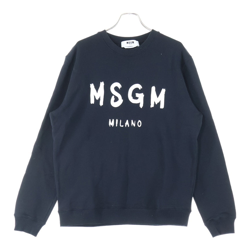 MSGM(エムエスジーエム) フロントプリント クルーネックスウェット トレーナー ブラック 2000MM513