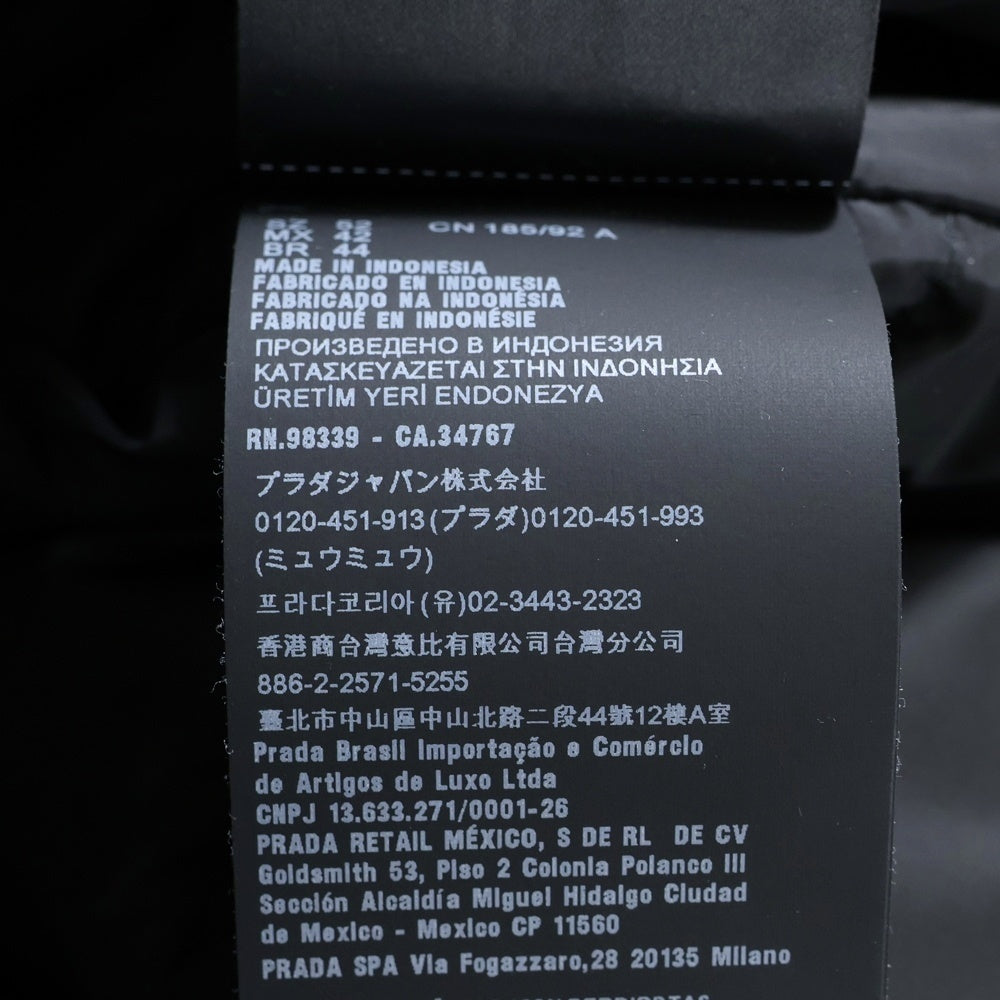 PRADA(プラダ) Nylon Down Jacket リナイロン トライアングルロゴ ダウンジャケット ブラック SGY091 R132 1060