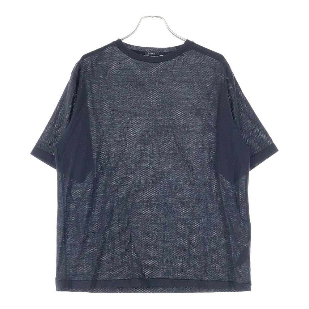 COMOLI(コモリ) ウールメッシュ半袖Tシャツ B01-05032 ブラック