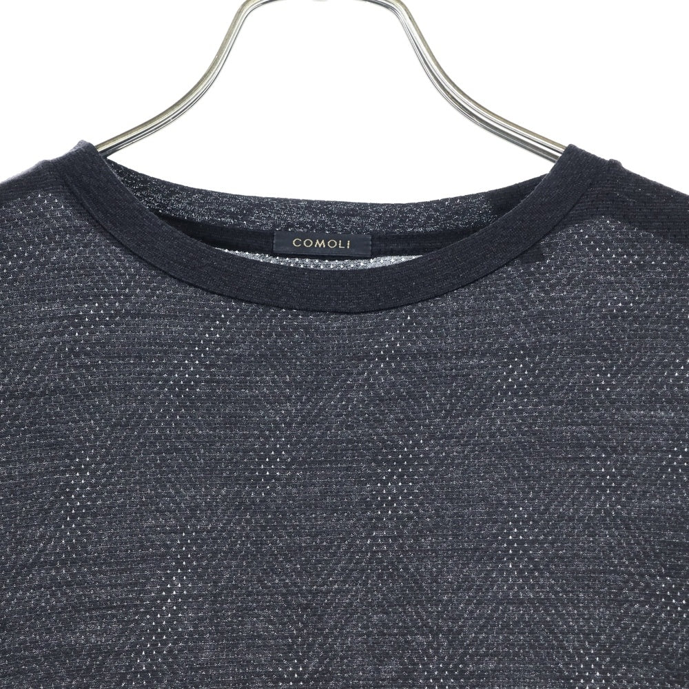 COMOLI(コモリ) ウールメッシュ半袖Tシャツ B01-05032 ブラック