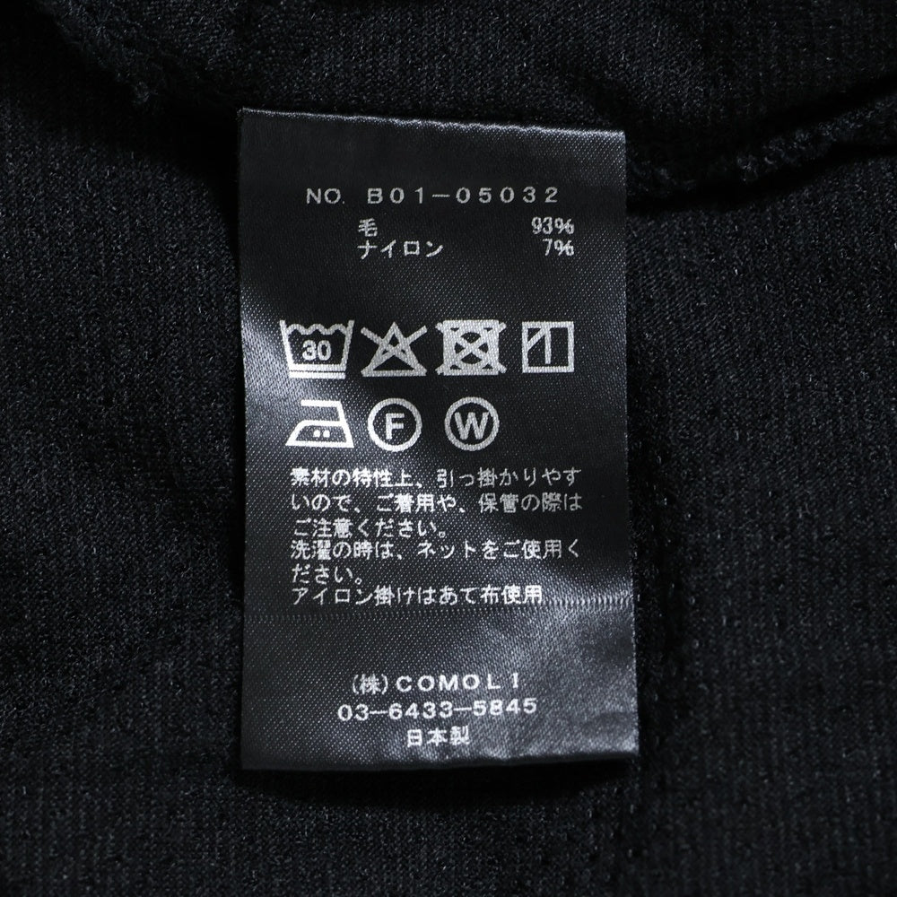 COMOLI(コモリ) ウールメッシュ半袖Tシャツ B01-05032 ブラック