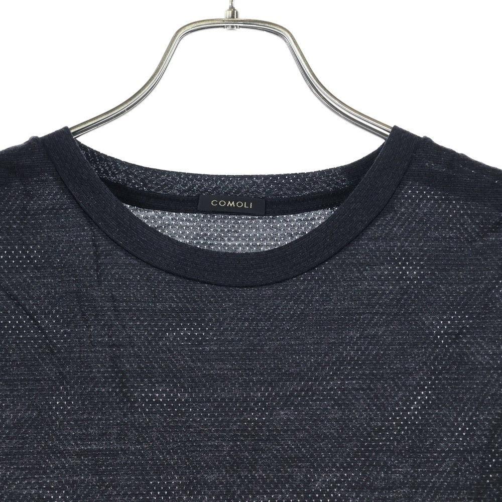 COMOLI(コモリ) ウールメッシュノースリーブ カットソー B01-05033 ブラック