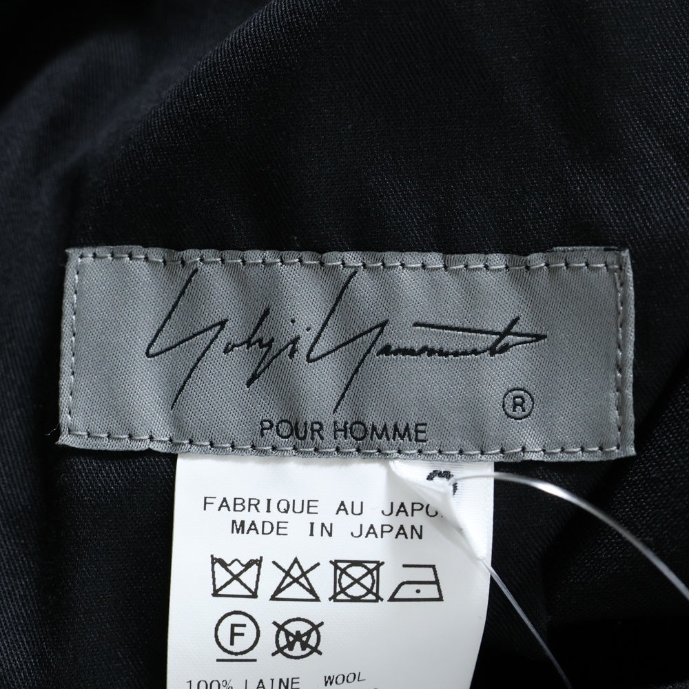 Yohji Yamamoto POUR HOMME(ヨウジヤマモト プールオム) WOOL GABARDINE DOUBLE STITCH PANTS HM-P06-100 ウールギャバジン ロング パンツ ブラック