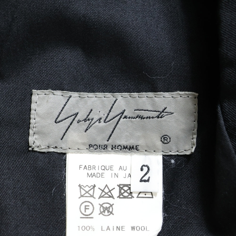Yohji Yamamoto POUR HOMME(ヨウジヤマモト プールオム) 18AWウールギャバタックロングパンツ HV-P23-100 ブラック