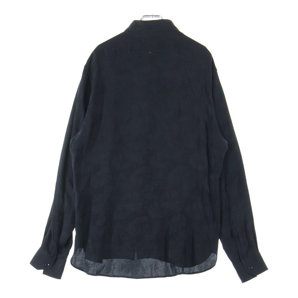 SAINT LAURENT PARIS(サンローランパリ) 総柄シルク 長袖シャツ ブラック 646850 Y2C76