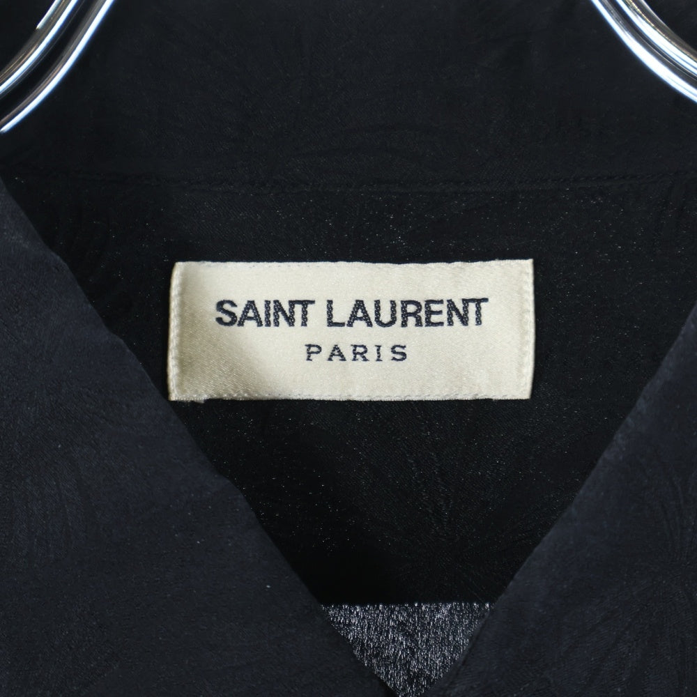 SAINT LAURENT PARIS(サンローランパリ) 総柄シルク 長袖シャツ ブラック 646850 Y2C76