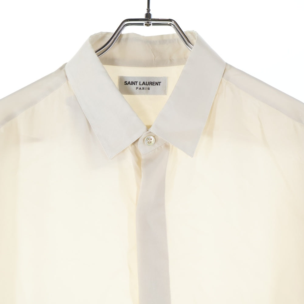 SAINT LAURENT PARIS(サンローランパリ) シルクプレーン 比翼長袖シャツ アイボリー 646850 Y1H76