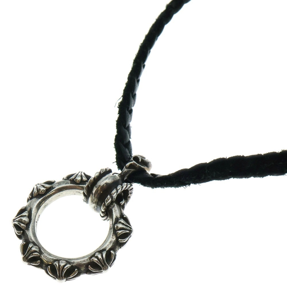 CHROME HEARTS(クロムハーツ) EWLP SBTBAND LACESTPPRV1 レースストッパー付き アイウェアループ SBTバンドレザーブレイドネックレス ブラック/シルバー