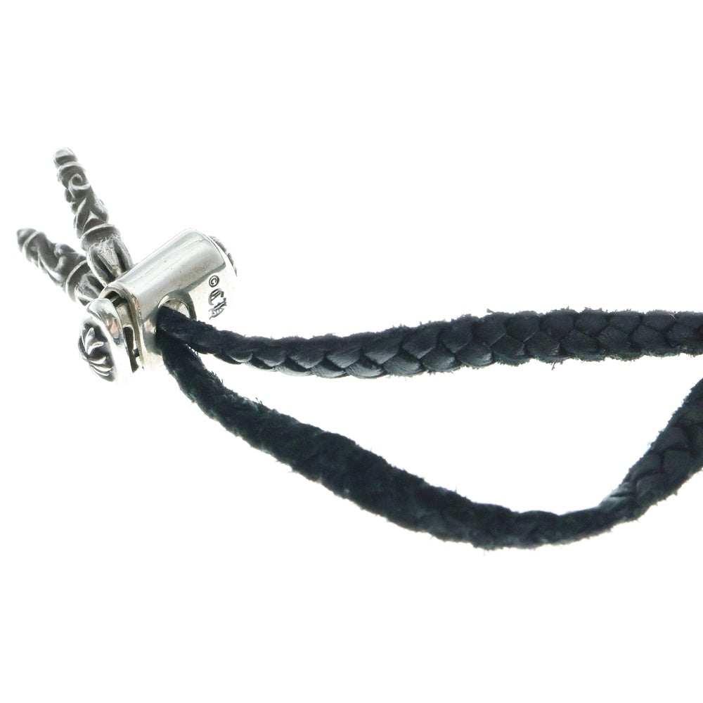 CHROME HEARTS(クロムハーツ) EWLP SBTBAND LACESTPPRV1 レースストッパー付き アイウェアループ SBTバンドレザーブレイドネックレス ブラック/シルバー