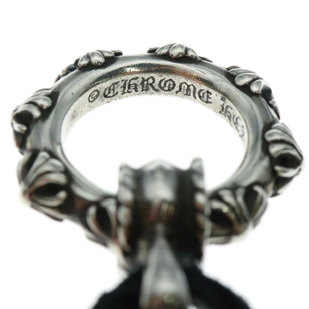 CHROME HEARTS(クロムハーツ) EWLP SBTBAND LACESTPPRV1 レースストッパー付き アイウェアループ SBTバンドレザーブレイドネックレス ブラック/シルバー