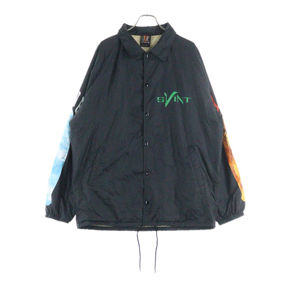 SAINT MICHAEL(セントマイケル) 22AW×VLONE VL COACH JACKET SKULL ナイロンコーチジャケット ブラック