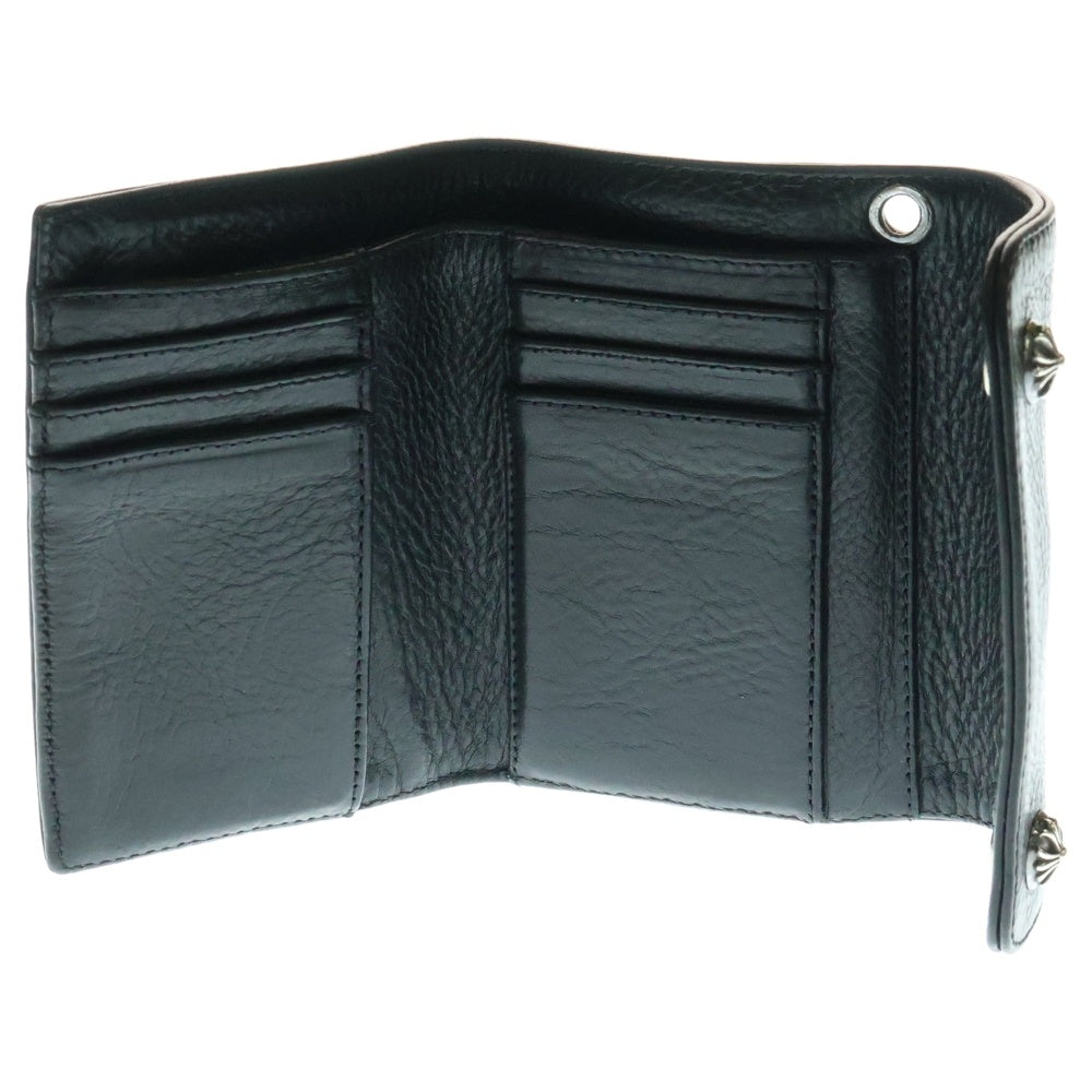 CHROME HEARTS(クロムハーツ) WAVE MINI ウェーブミニ レザーウォレット 財布 ブラック BCA373