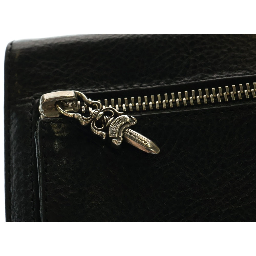 CHROME HEARTS(クロムハーツ) WAVE MINI ウェーブミニ レザーウォレット 財布 ブラック BCA373