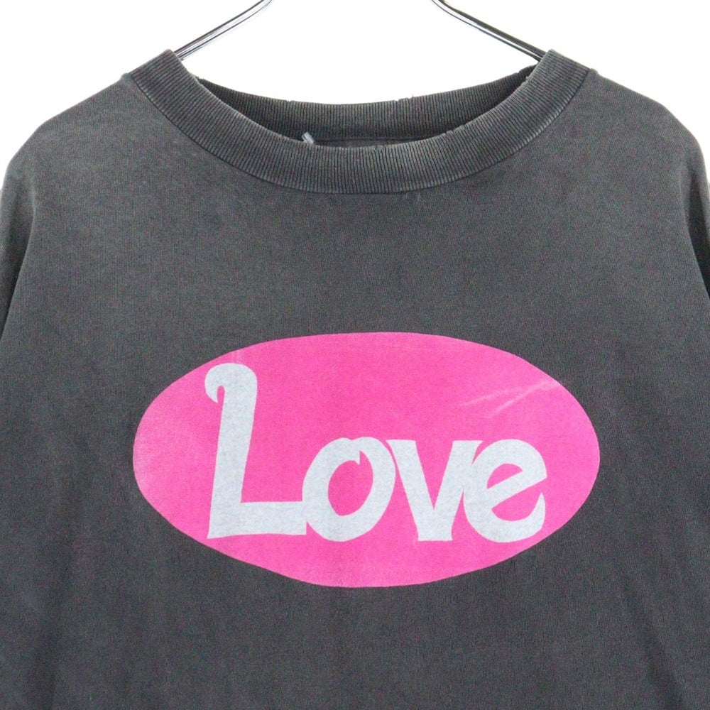 SAINT MICHAEL(セントマイケル) 25SS LOVEプリント 半袖Tシャツ カットソー ブラック SM-HR8-0000-012