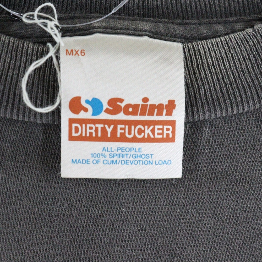 SAINT MICHAEL(セントマイケル) 25SS LOVEプリント 半袖Tシャツ カットソー ブラック SM-HR8-0000-012