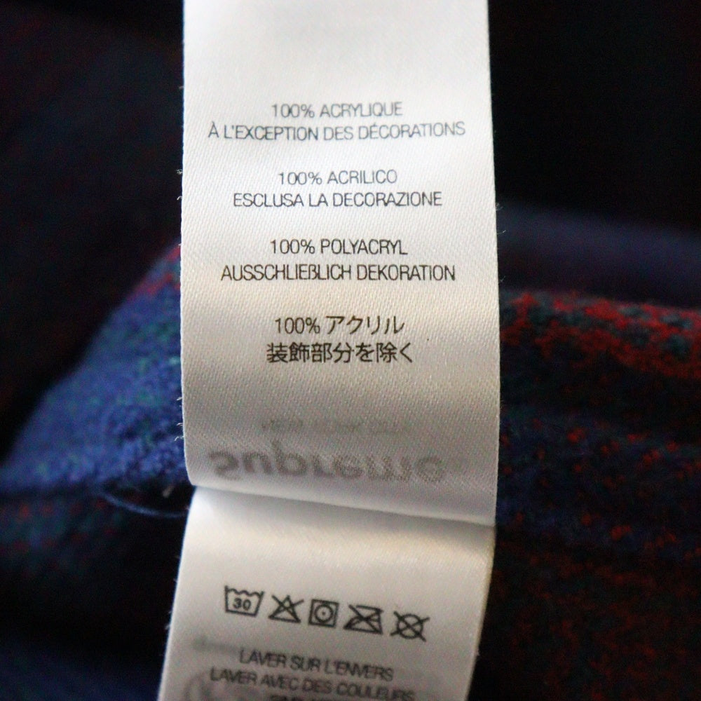 SUPREME(シュプリーム) 25AW Studded Shadow Plaid Zip Up Shirt スタッズ シャドウ ジップアップ チェックシャツ ネイビー