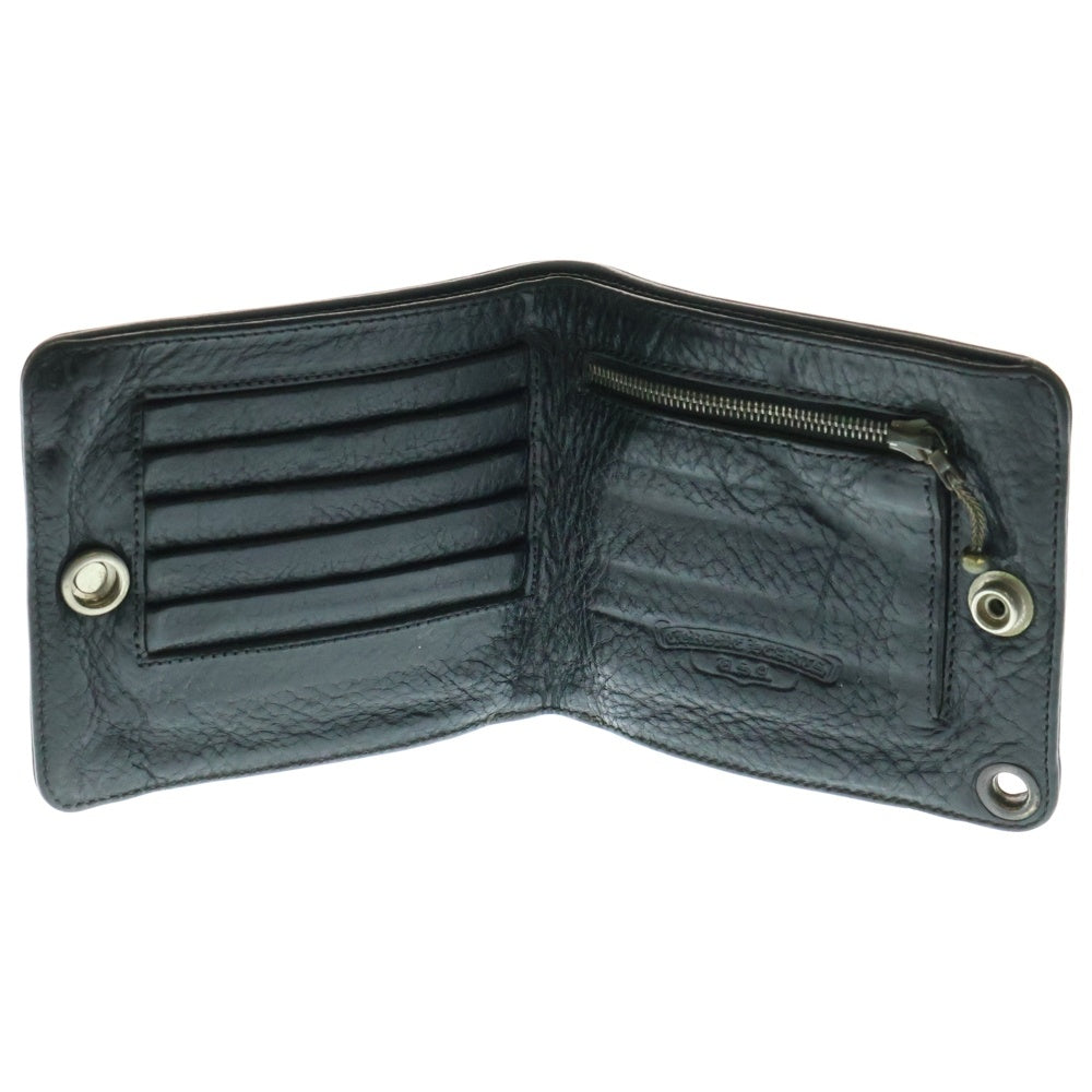 CHROME HEARTS(クロムハーツ) 1SNAP 1スナップ クロス ボールボタン レザーウォレット 財布 ブラック BCA361